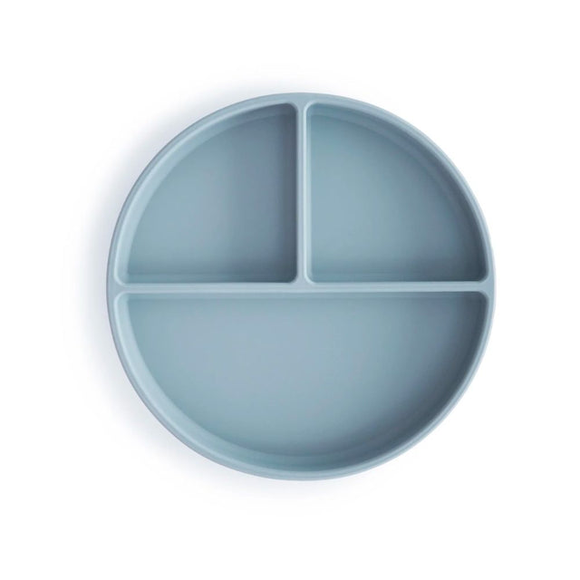 Mushie Silicone Divided Suction Plate - Powder Blue