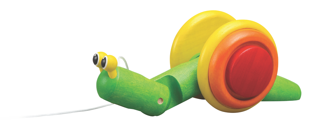 PLAN TOYS- Pull-Along Snail, Colore Legno, 5108 PLAN TOYS- Pull-Along Snail, Colore Legno, 5108