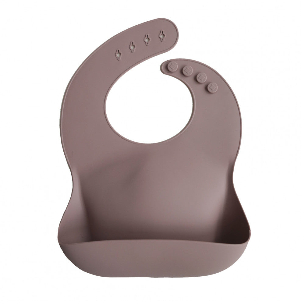 Mushie Silicone Baby Bib - Warm Taupe