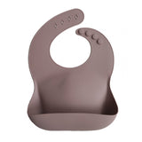 Mushie Silicone Baby Bib - Warm Taupe