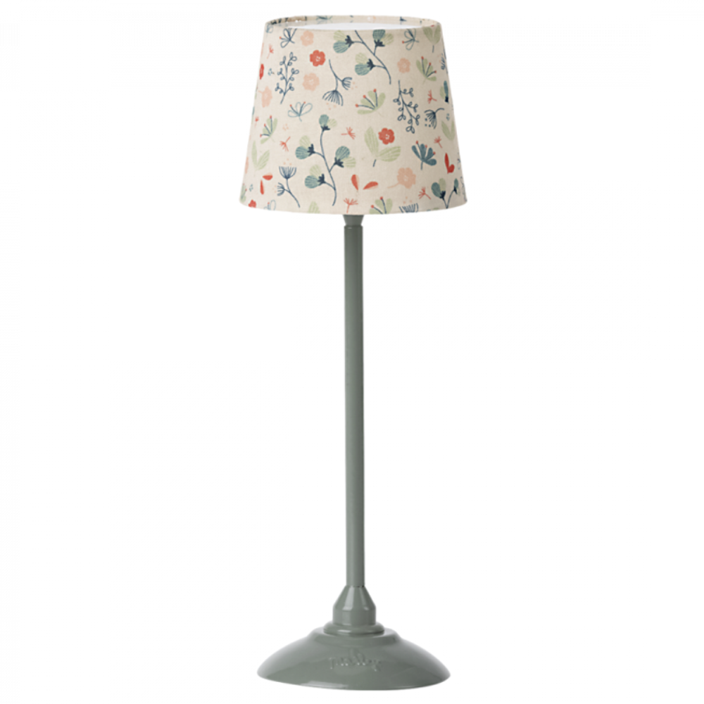 Maileg Miniature Floor Lamp - Mint with Mint Lampshade