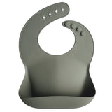 Mushie Silicone Baby Bib - Silver Sage