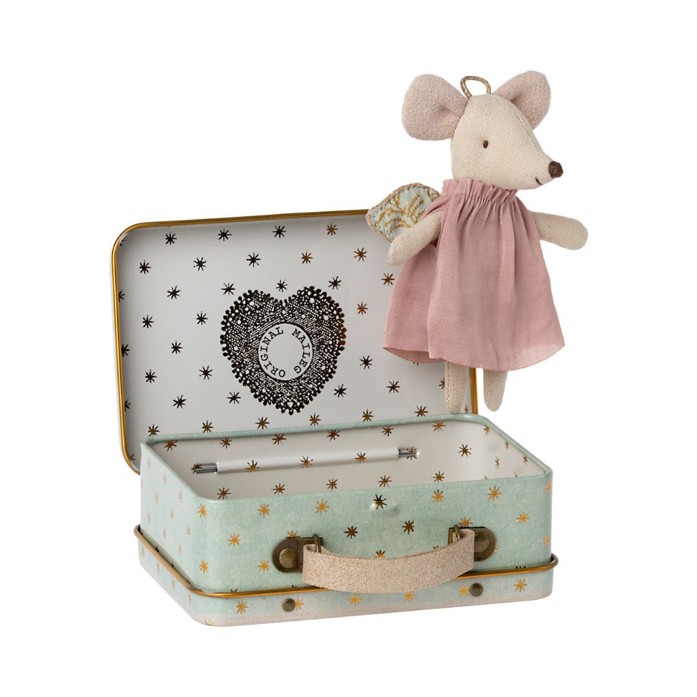 Maileg Angel mouse in suitcase