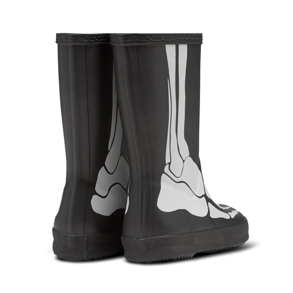 Hunter Kids First Classic Black Skeleton Rainboots Kol Kid