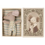 Maileg Sleepy/wakey baby mouse in matchbox - Blue