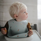 Mushie Silicone Baby Bib - Warm Taupe