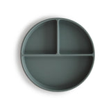 Mushie Silicone Divided Suction Plate - Dried Thyme